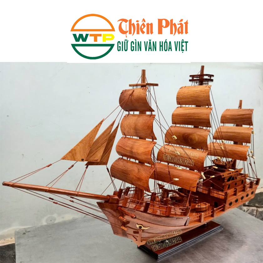 mô hình thuyền buôn Thái Lan bằng gỗ tràm